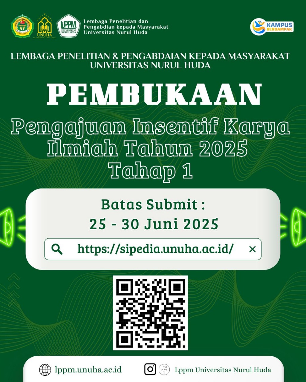 Pengumuman Pembukaan Pengajuan Insentif Karya Ilmiah Tahap 1 Tahun 2025